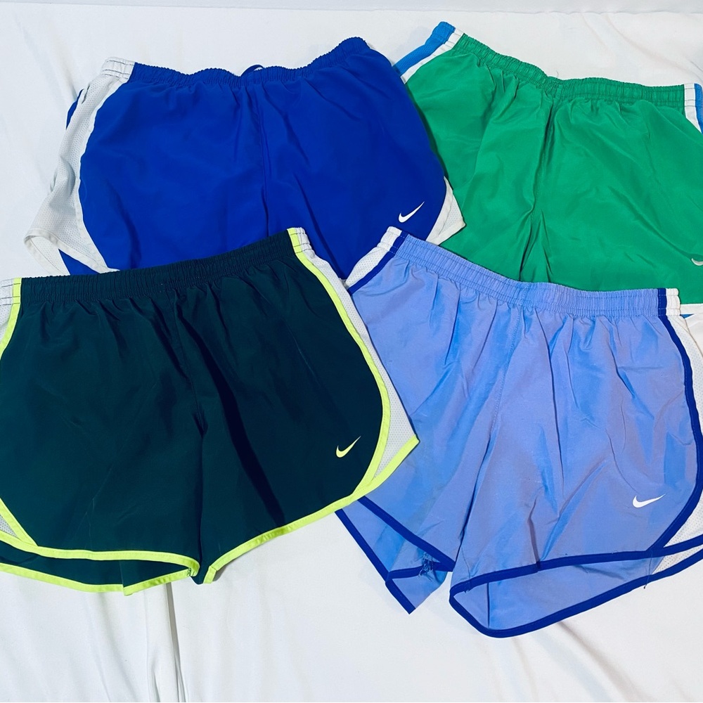 Nike Women's Athletic Shorts - Blue, Green, and Purple